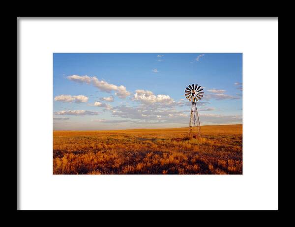 Wyoming Framed Print featuring the photograph Windmill at Sunset by Amanda Smith