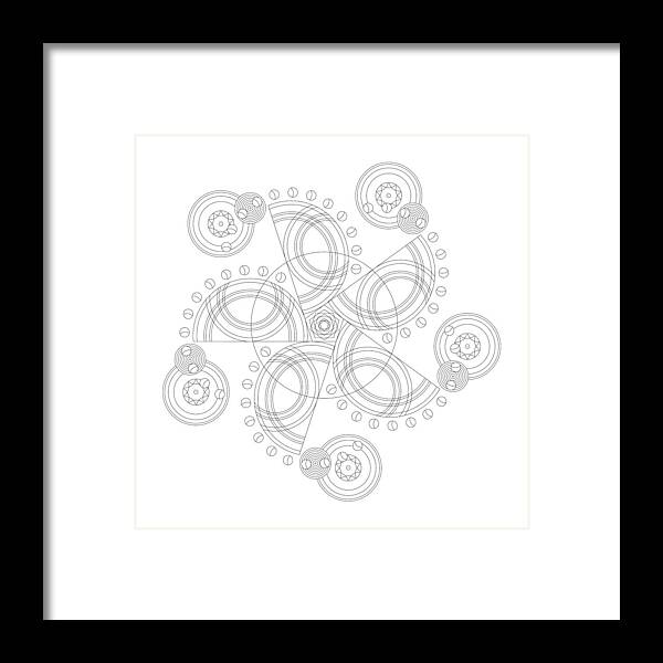 Relief Framed Print featuring the digital art X to the Sixth Power by DB Artist