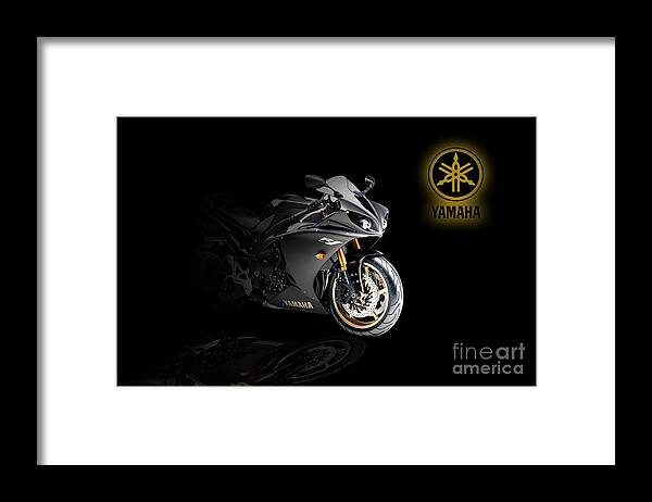 Yamaha Framed Print featuring the digital art Yamaha R1 by Airpower Art