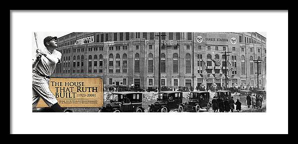 Babe Framed Print featuring the photograph Yankee Stadium -House that Ruth Built by Retro Images Archive
