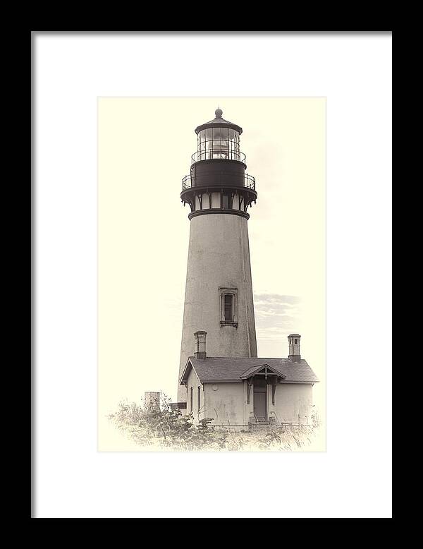 Oregon Framed Print featuring the photograph Yaquina Head Lighthouse by Cathy Anderson