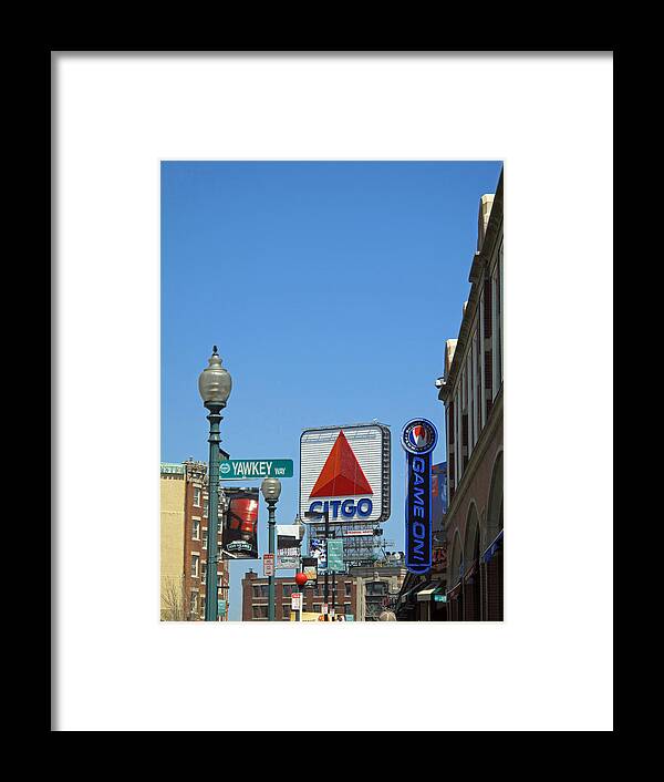 fenway Park Framed Print featuring the photograph Yawkey Way and Citgo by Barbara McDevitt