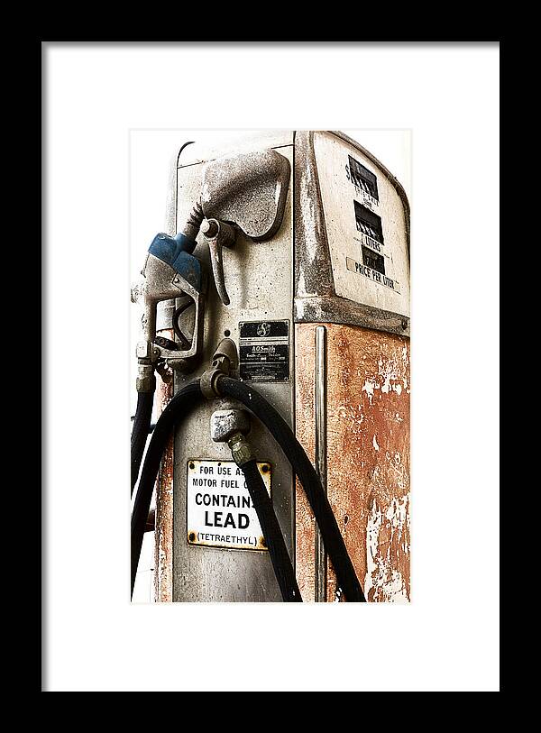 Gas Pump Framed Print featuring the photograph Ye Old Pump by Caitlyn Grasso