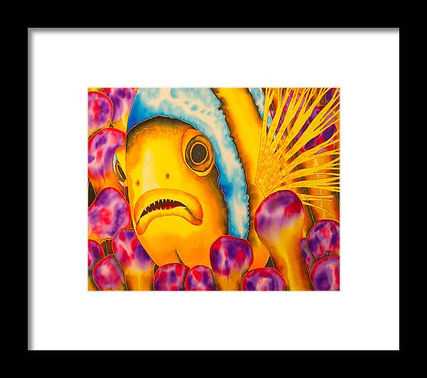 Fish Art Framed Print featuring the painting Yellow Clownfish by Daniel Jean-Baptiste