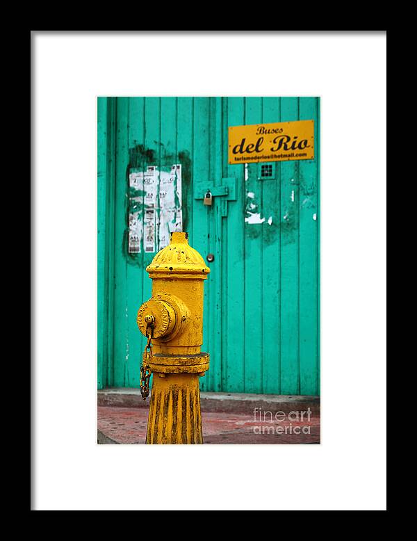 Fireplug Framed Print featuring the photograph Yellow fire hydrant by James Brunker