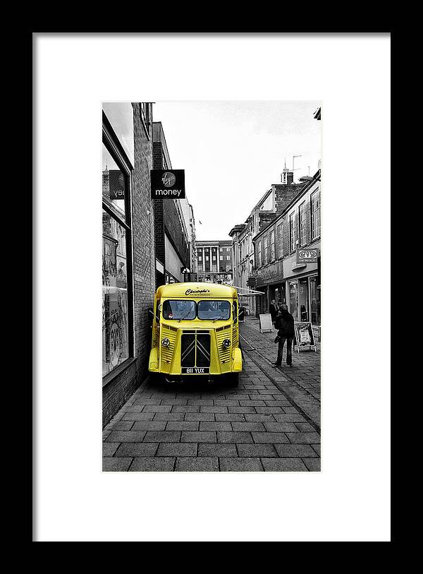Black And White Framed Print featuring the photograph Yellow food by Pedro Fernandez