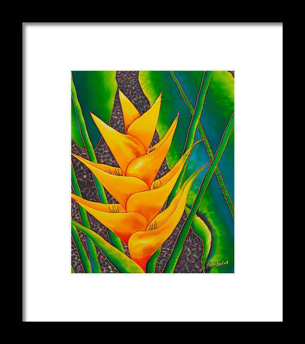 Lobester Claw Framed Print featuring the painting Yellow Heliconia by Daniel Jean-Baptiste