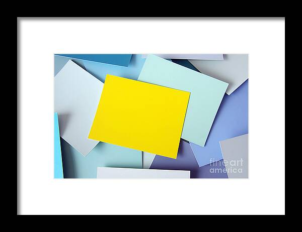 Adhesive Framed Print featuring the photograph Yellow Memo by Carlos Caetano
