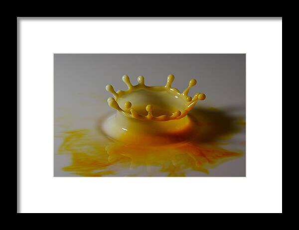 Milk Drop Framed Print featuring the photograph Yellow by Mike Farslow