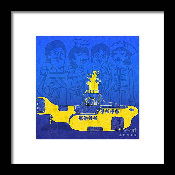 Andee Design Yellow Submarine Framed Print featuring the digital art Yellow Submarine by Andee Design