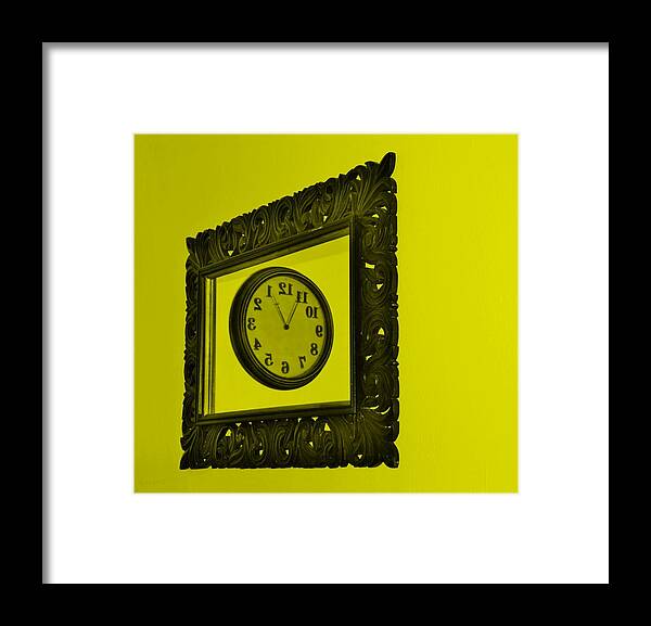 Clock Framed Print featuring the photograph Yellow Time Frame by Rob Hans
