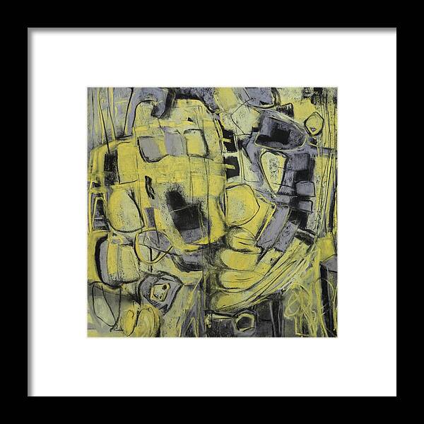 Katie Black Framed Print featuring the painting Yellow Trip by Katie Black