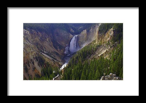Yellowstone Framed Print featuring the photograph Yellowstone Falls by Jerry Cahill