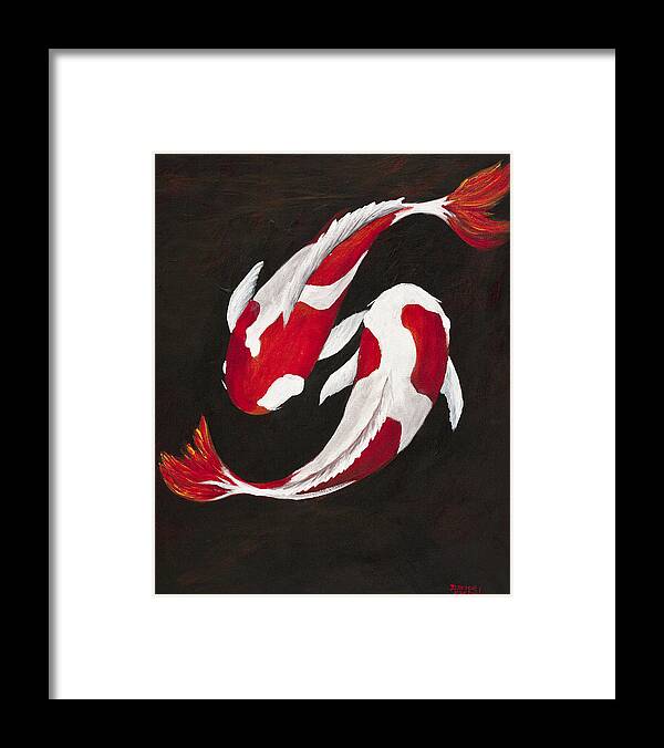 Animal Framed Print featuring the painting Yin and Yang by Darice Machel McGuire
