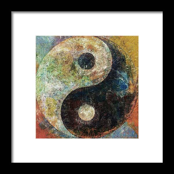 Yin-yang Framed Print featuring the painting Yin and Yang by Michael Creese
