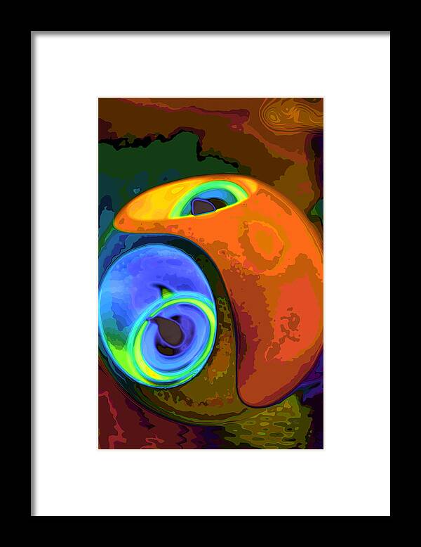 Painting Framed Print featuring the photograph Yin yang candle holder abstract by Eti Reid