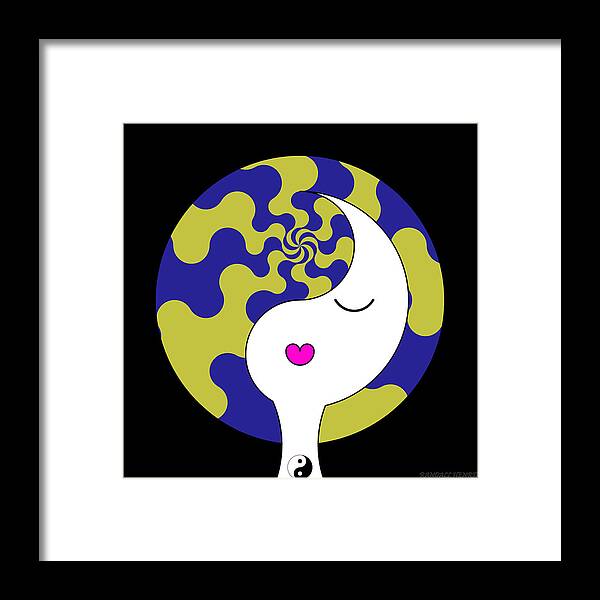 Colorful Framed Print featuring the digital art Yin Yang Crown 7 by Randall J Henrie