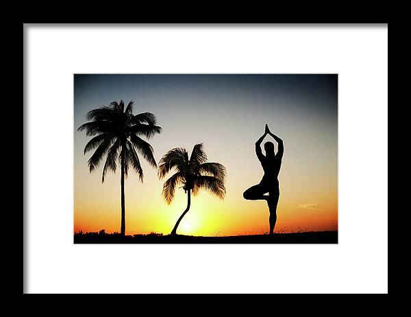 Hinduism Framed Print featuring the photograph Yoga Tree Pose by Extreme-photographer
