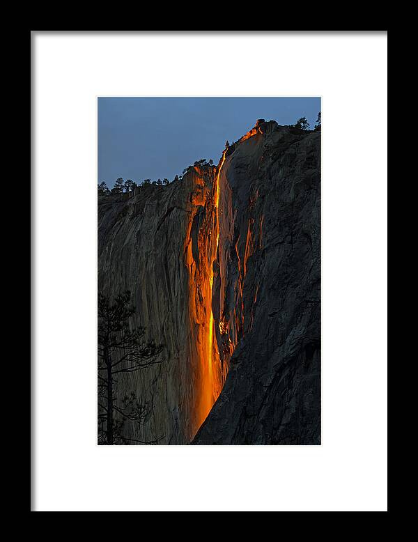 Yosemite Framed Print featuring the photograph Yosemite Horsetail falls by Duncan Selby