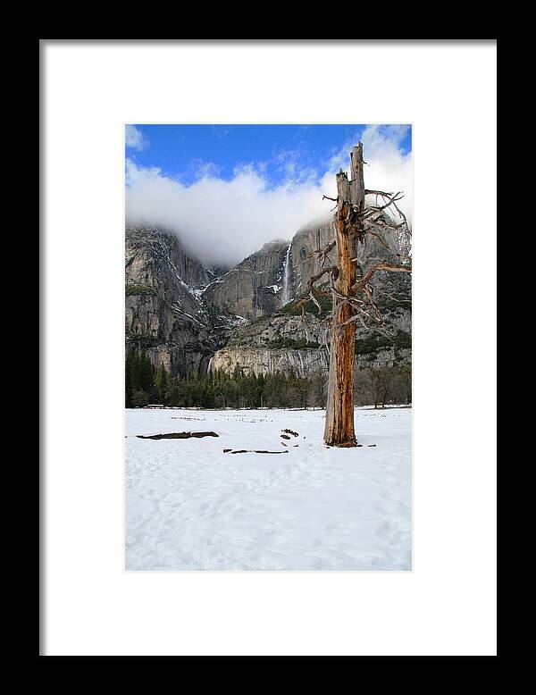 Yosemite Framed Print featuring the photograph Yosemite in the Dead of Winter by Her Arts Desire