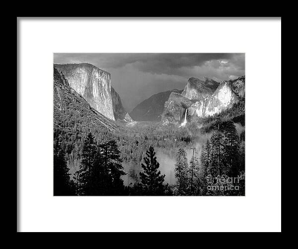  Framed Print featuring the photograph Yosemite Valley Thunderstorm 1949 by Ansel Adams
