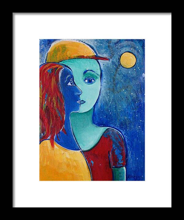 Lovers Framed Print featuring the painting You and Me II by Rollin Kocsis