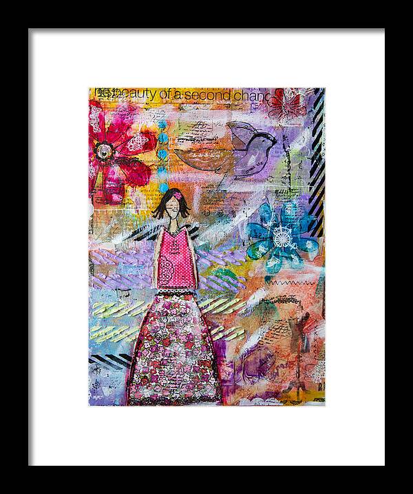 Girl Framed Print featuring the mixed media You Are Brave by Naomi Wittlin