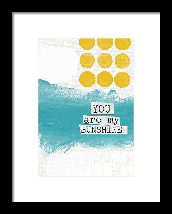 Love Framed Print featuring the painting You Are My Sunshine- abstract mod art by Linda Woods