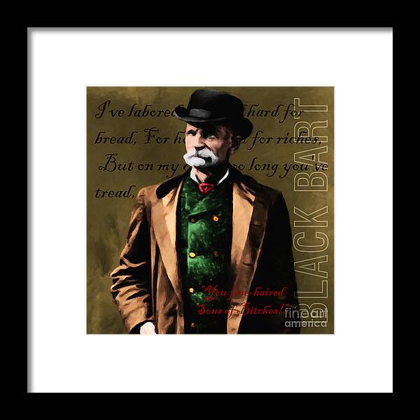 Bar Framed Print featuring the photograph You Fine Haired Sons Of Bitches 20131011 Black Bart v4 square by Wingsdomain Art and Photography