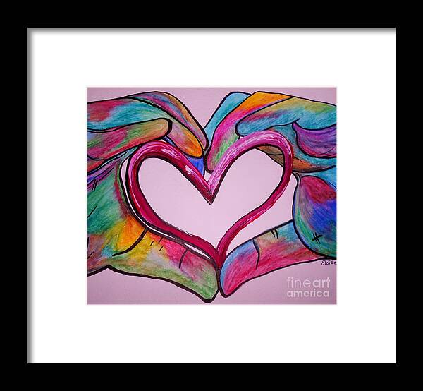 Hand Framed Print featuring the mixed media You Hold My Heart in Your Hands by Eloise Schneider Mote