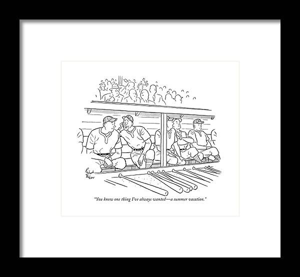 Sports Framed Print featuring the drawing Summer Vacation by Richard Decker