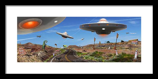 Surrealism Framed Print featuring the photograph You Never Know . . . Panoramic by Mike McGlothlen