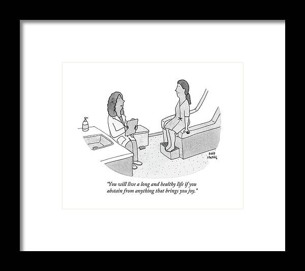 Doctor Framed Print featuring the drawing You Will Live A Long And Healthy Life If by Amy Hwang