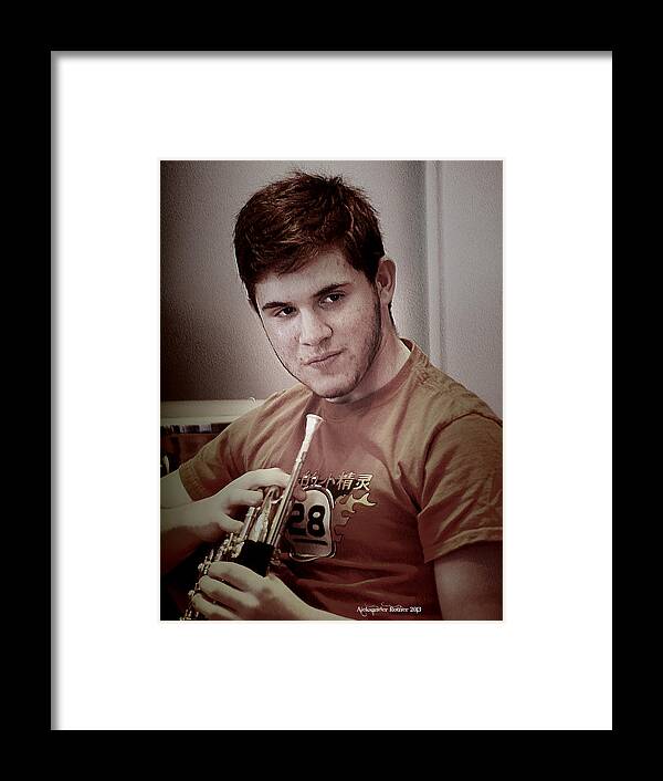 Horn Player Framed Print featuring the photograph Young Musician Impression # 31 by Aleksander Rotner