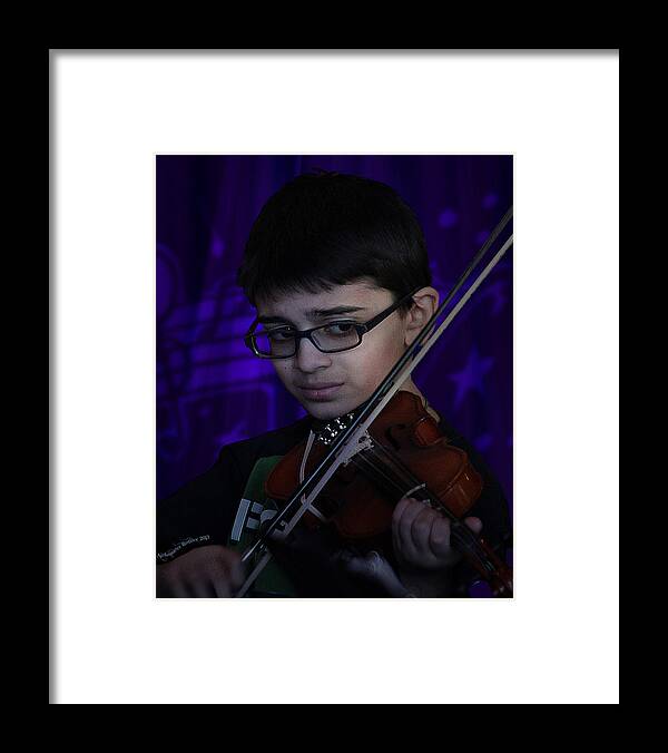 Young Violinist Framed Print featuring the photograph Young Musician Impression # 5 by Aleksander Rotner