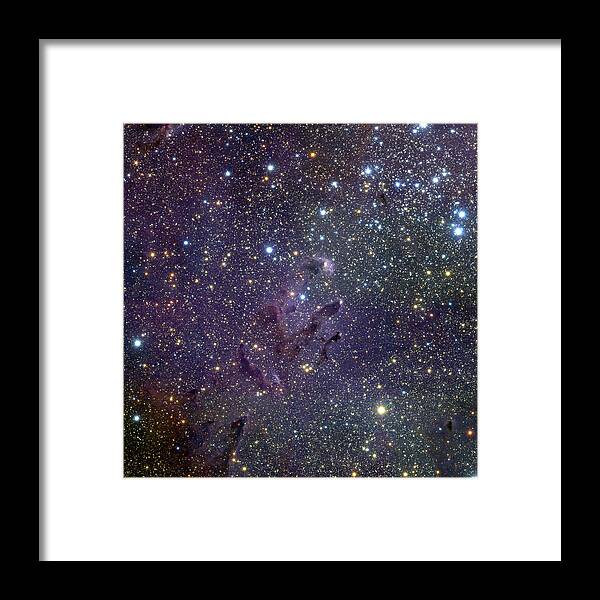 Eagle Nebula Framed Print featuring the photograph Young Stars In Eagle Nebula by European Southern Observatory/science Photo Library