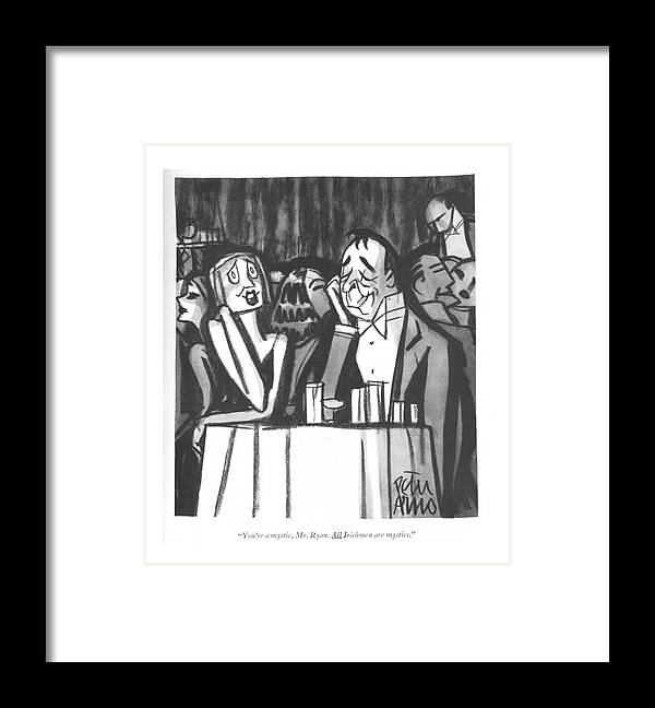 108731 Par Peter Arno Framed Print featuring the drawing You're A Mystic by Peter Arno