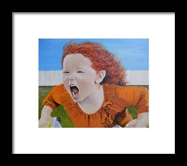 Child Framed Print featuring the painting You're Gonna Hear Me.......... by Betty-Anne McDonald