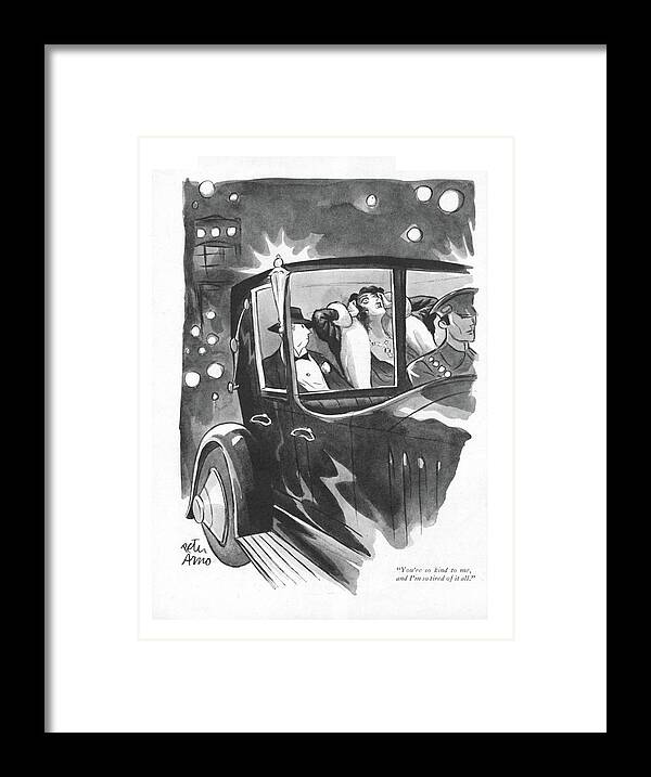 102223 Par Peter Arno  Framed Print featuring the drawing You're So Kind by Peter Arno