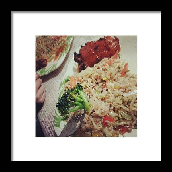 Spicy Framed Print featuring the photograph Yum! #friedrice #broccoli #carrot by Jackeline Gonzalez