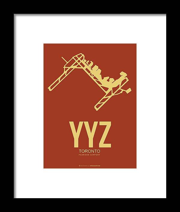 Toronto Framed Print featuring the digital art YYZ Toronto Airport Poster 3 by Naxart Studio