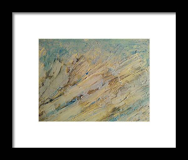 Acryl Paint Ins Structured Framed Print featuring the painting W3 - richwater by KUNST MIT HERZ Art with heart