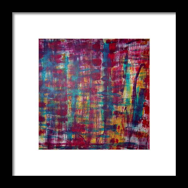 Abstract Painting Framed Print featuring the painting Z2 by KUNST MIT HERZ Art with heart