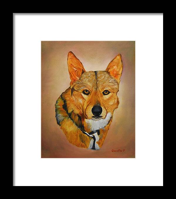 Animals Framed Print featuring the painting Zavious by Quwatha Valentine