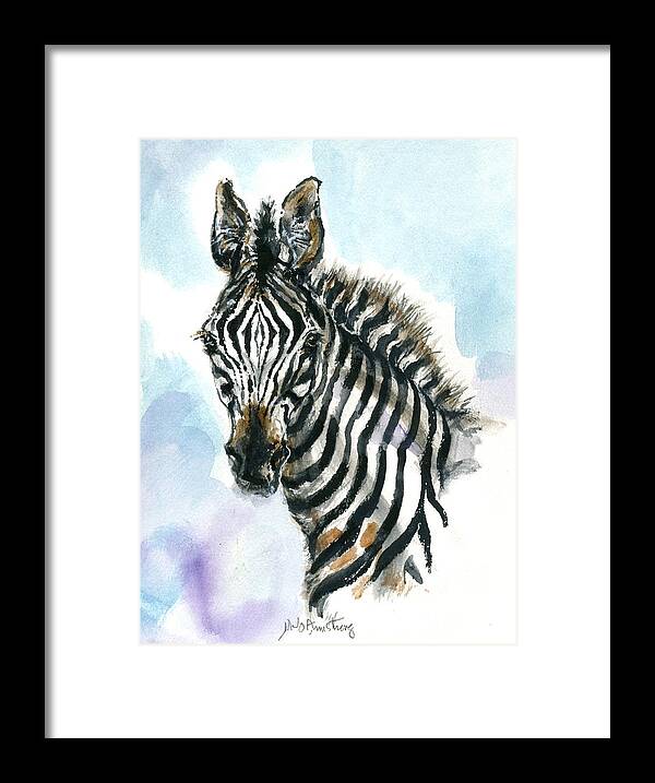 Mary Ogden Armstrong Framed Print featuring the painting Zebra 1 by Mary Armstrong