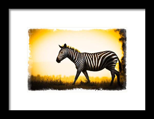 Africa Framed Print featuring the photograph Zebra Sunset by Mike Gaudaur