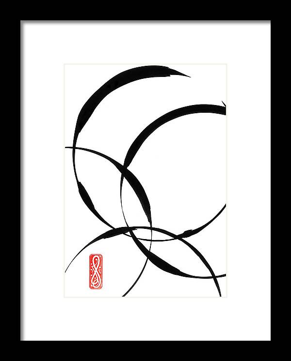 Zen Framed Print featuring the painting Zen Circles 2 by Hakon Soreide