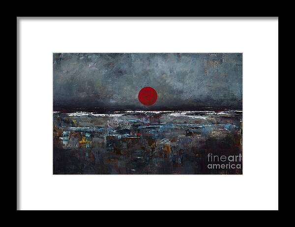 Full Moon Framed Print featuring the painting Zen Moon by Frances Marino