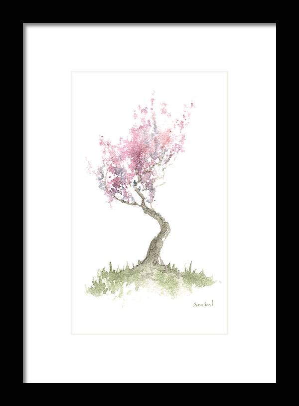 Zen Framed Print featuring the painting Zen Tree In Spring by Sean Seal