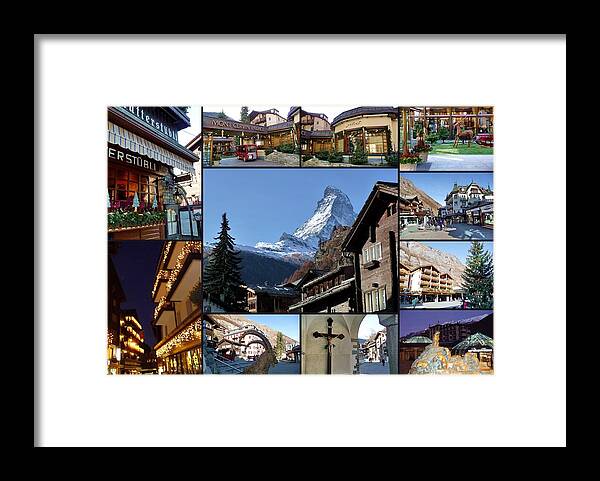 Zermatt Framed Print featuring the photograph Zermatt Switzerland at Christmas Time by Julia Fine Art And Photography